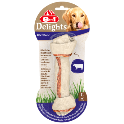 8in1 Delight Bones Biftekli Ağız Bakım Kemiği Köpek Ödülü Large 85 Gr - 1