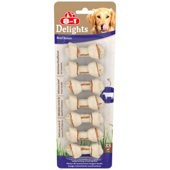 8in1 Delight Bones Biftekli Ağız Bakım Kemiği Köpek Ödülü Xs 7 Li 84 Gr - 1