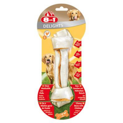 8in1 Delight Bones Tavuklu Ağız Bakım Kemiği Köpek Ödülü Large 85 Gr - 1