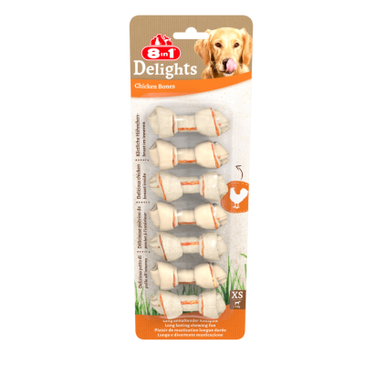 8in1 Delight Bones Tavuklu Ağız Bakım Kemiği Köpek Ödülü Xs 7 Li 84 Gr - 1