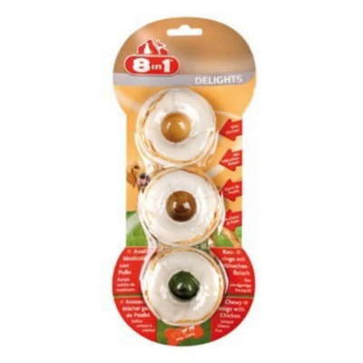 8in1 Delight Rings Ağız Bakım Kemiği Köpek Ödülü 3 Lü 119 Gr - 1