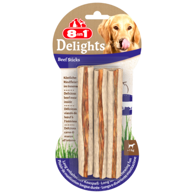 8in1 Delight Sticks Biftekli Ağız Bakım Kemiği Köpek Ödülü 3 Lü 75 Gr - 1