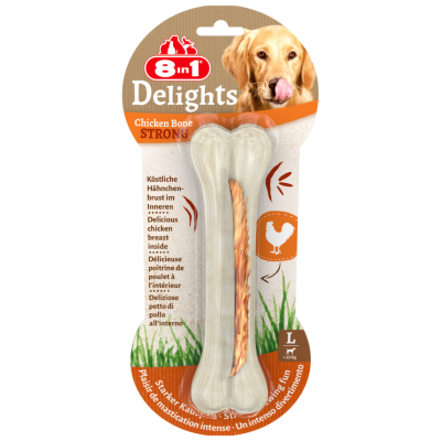 8in1 Delight Strong Tavuklu Ağız Bakım Kemiği Köpek Ödülü Large 130 Gr - 1