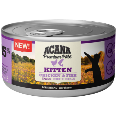 Acana Premium Pate Kitten Tavuklu ve Balıklı Yavru Kedi Konservesi 85 Gr - 1