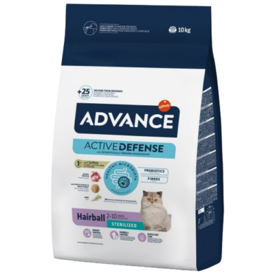 Advance Hairball Sterilised Hindi Etli Kısırlaştırılmış Kedi Maması 10 Kg - 1