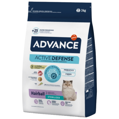 Advance Hairball Sterilised Hindi Etli Kısırlaştırılmış Kedi Maması 3 Kg - 1