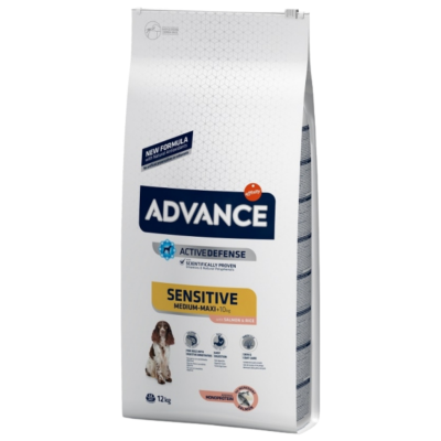 Advance Sensitive Somonlu Orta ve Büyük Irk Yetişkin Köpek Maması 12 Kg - 1