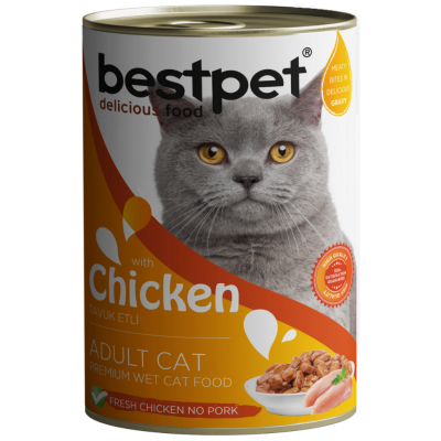 Bestpet Tavuklu Yetişkin Kedi Konservesi Gravy 400 Gr - 1