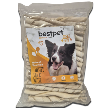 Bestpet Twisted Stick White Doğal Beyaz Burgu Çubuğu Köpek Ödülü 350 Gr - 1