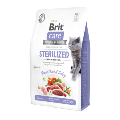 Brit Care Hypo Allergenic Kilo Kontrolü İçin Ördekli Tahılsız Kısırlaştırılmış Kedi Maması 2 Kg - 1