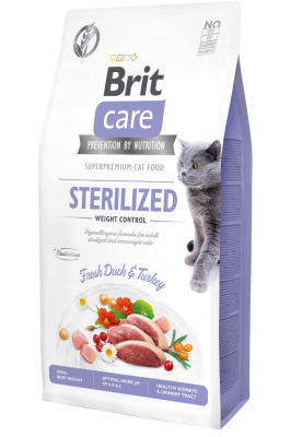 Brit Care Hypo Allergenic Kilo Kontrolü İçin Ördekli Tahılsız Kısırlaştırılmış Kedi Maması 7 Kg - 1