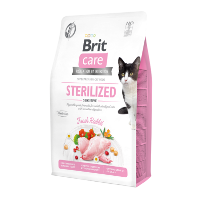 Brit Care Hypo Allergenic Tavşan Etli Tahılsız Kısırlaştırılmış Kedi Maması 2 Kg - 1