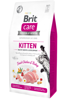 Brit Care Kitten Hypo Allergenic Sağlıklı Büyüme Tavuklu ve Hindili Tahılsız Yavru Kedi Maması 7 Kg - 1