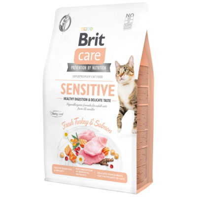 Brit Care Sensitive Hypo Allergenic Sindirim Sistemi Des. Hindi ve Somonlu Tahılsız Kedi Maması 7 Kg - 1