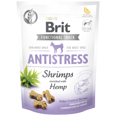 Brit Functional Snack Antistress Karidesli ve Kenevirli Köpek Ödülü 150 Gr - 1