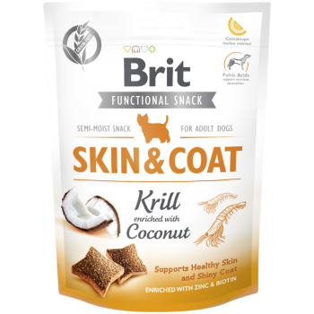 Brit Functional Snack Skin & Coat Kril ve Hindistan Cevizli Köpek Ödülü 150 Gr - 1