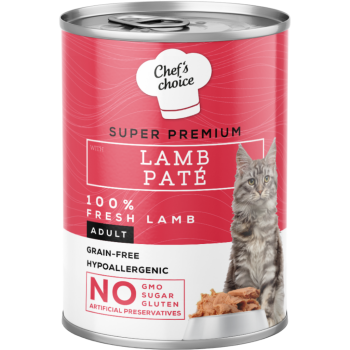 Chef's Choice Tahılsız Hipoalerjenik Kuzu Etli Kedi Konservesi Pate 400 Gr - 1