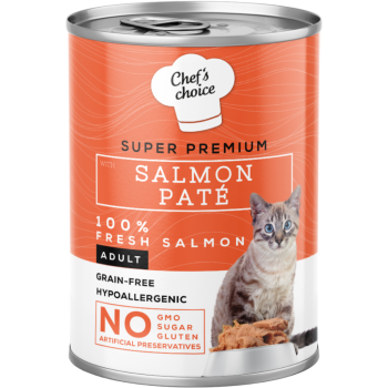 Chef's Choice Tahılsız Hipoalerjenik Somonlu Kedi Konservesi Pate 400 Gr - 1