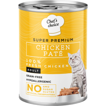 Chef's Choice Tahılsız Hipoalerjenik Tavuk Etli Kedi Konservesi Pate 400 Gr - 1