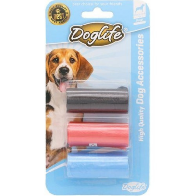 DogLife Renkli Dışkı Toplama Poşeti 3 Lü - 1