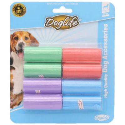 DogLife Renkli Dışkı Toplama Poşeti 8 Li Paket - 1