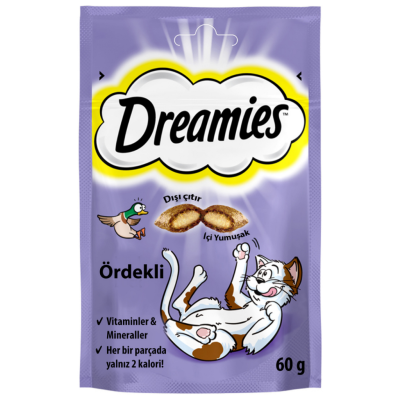 Dreamies İçi Dolgulu Ördekli Kıtır Kedi Ödül Maması 60 Gr - 1