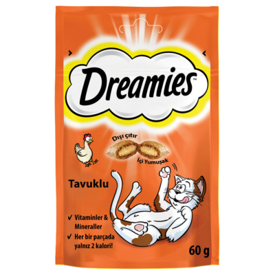 Dreamies İçi Dolgulu Tavuklu Kıtır Kedi Ödül Maması 60 Gr - 1