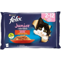 Felix Multipack Junior Sığır Etli ve Tavuklu Yavru Kedi Yaş Maması 4x85 Gr - Felix