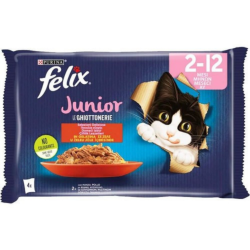 Felix Multipack Junior Sığır Etli ve Tavuklu Yavru Kedi Yaş Maması 4 x 85 Gr - Felix