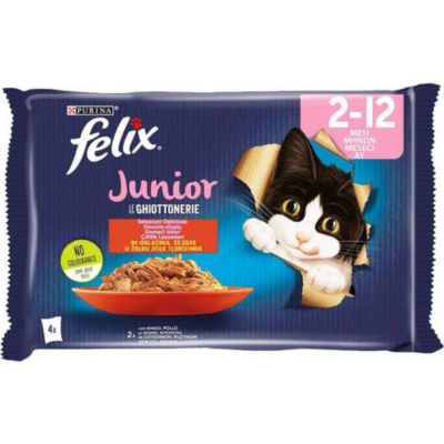 Felix Multipack Junior Sığır Etli ve Tavuklu Yavru Kedi Yaş Maması 4 x 85 Gr - 1