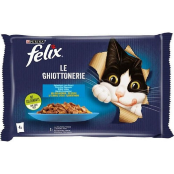 Felix Multipack Somonlu ve Ton Balıklı Kedi Yaş Maması 4x85 Gr - 1