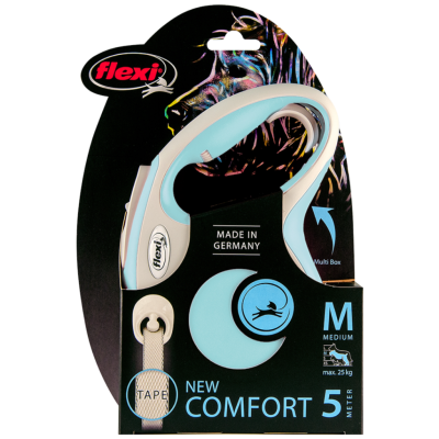 Flexi New Comfort Otomatik Şerit Gezdirme Kayışı 5 Metre Medium Açık Mavi - 2