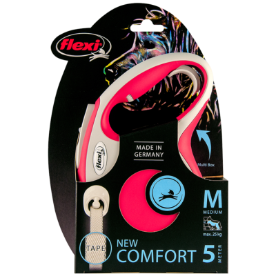 Flexi New Comfort Otomatik Şerit Gezdirme Kayışı 5 Metre Medium Kırmızı - 2