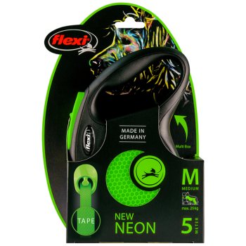 Flexi New Neon Otomatik Şerit Gezdirme Kayışı 5 Metre Medium Yeşil - 2