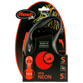 Flexi New Neon Otomatik Şerit Gezdirme Kayışı 5 Metre Small Turuncu - 2