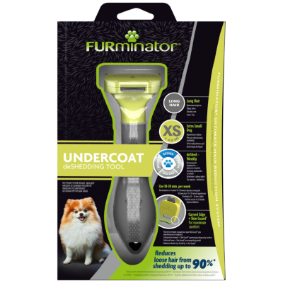 Furminator Long Hair Uzun Tüylü Mini Irk Köpekler İçin Köpek Tarağı X-Small - 1