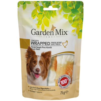 Garden Mix Chicken Wrapped Press Bone Tavuk Sargılı Pres Kemik Köpek Ödülü 75 Gr - 1