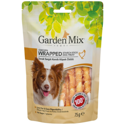 Garden Mix Chicken Wrapped Starch Stick Tavuk Sargılı Kemik Köpek Ödülü 75 Gr - 1