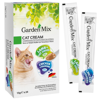 Garden Mix Cat Cream Kuzu Etli & Kedi Otlu ve Tavuklu & Taurinli Krema Kedi Ödülü 24x15 Gr - 1