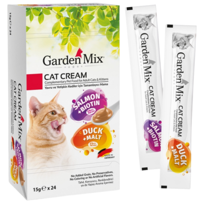 Garden Mix Somonlu & Biyotinli ve Ördekli & Maltlı Krema Kedi Ödülü 24x15 Gr - 1