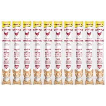 GimCat Sticks Kümes Hayvanı Etli Tahılsız Kedi Ödülü 10x5 Gr - 1
