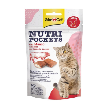 GimCat Nutri Pockets Biftek Beef Malt Kedi Ödülü 60 Gr - 1
