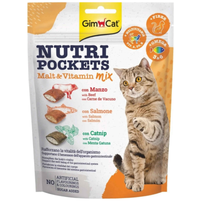 Gimcat Nutri Pockets Malt ve Multivitamin Mix Kedi Ödülü 150 Gr - 1