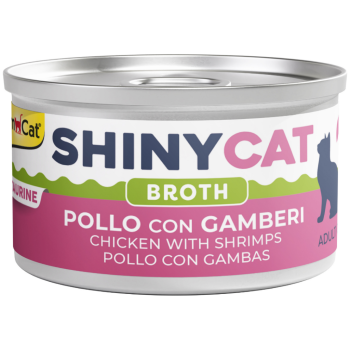 GimCat Shinycat Broth Sos İçinde Tavuklu ve Karidesli Yetişkin Kedi Konservesi 70 Gr - 1