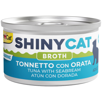 GimCat Shinycat Broth Sos İçinde Ton Balıklı ve Çipuralı Yetişkin Kedi Konservesi 70 Gr - 1