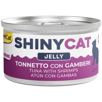 GimCat Shinycat Jelly Jöle içinde Ton Balıklı ve Karidesli Yetişkin Kedi Konservesi 70 Gr - 1