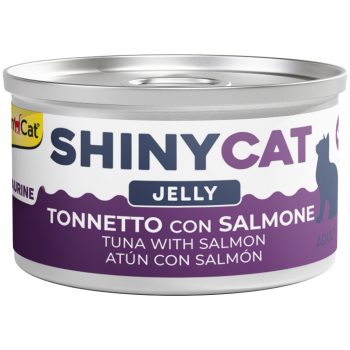 GimCat Shinycat Jelly Jöle İçinde Ton Balıklı ve Somonlu Yetişkin Kedi Konservesi 70 Gr - 1