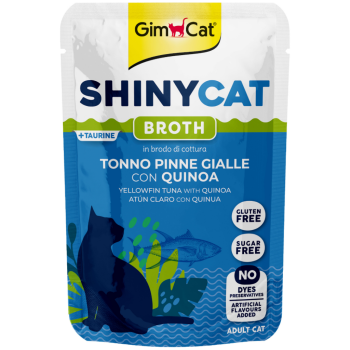 GimCat Shinycat Pouch Sarı Yüzgeçli Ton Balıklı ve Kinoalı Yetişkin Kedi Yaş Maması 70 Gr - 1