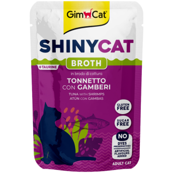 GimCat Shinycat Pouch Ton Balıklı ve Karidesli Yetişkin Kedi Yaş Maması 70 Gr - 1