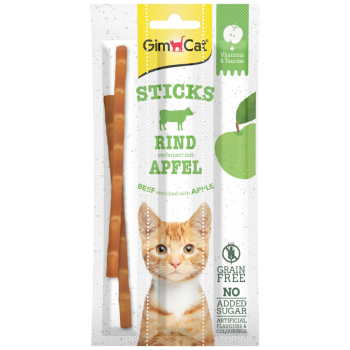 GimCat Sticks Sığır Etli ve Elmalı Tahılsız Kedi Ödülü 3x5 Gr - 1